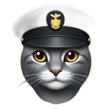 dark-gray-cat-with-white-forehead-and-military-hat sticker