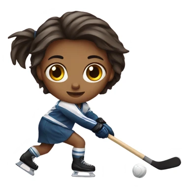 girl with hockey stick sticker