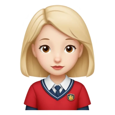 Petite souris avec jupe rouge à l'école sticker