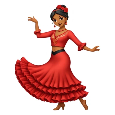 Cinematic Realistic Flamenco Pop Culture Emoji, featuring an expressive portrayal of traditional Spanish dance rendered with dynamic textures and passionate, vibrant lighting. sticker