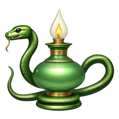 uma lamparina tradicional  com uma cobra em volta  sticker
