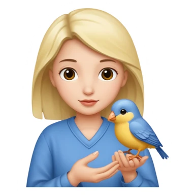 Hope holding a bird sticker