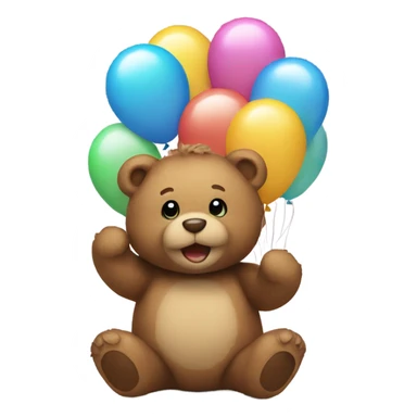 teddy bear holding balloons  sticker
