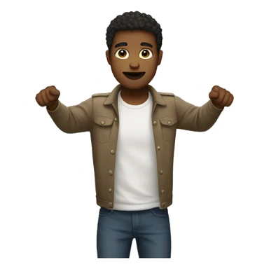 Person standing with arms up like idk sticker