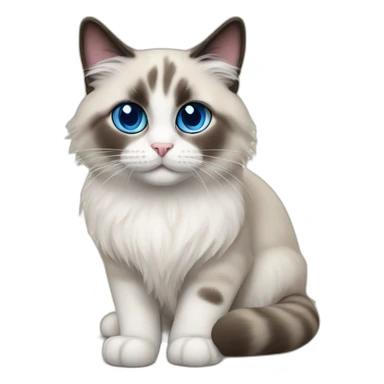 Blue eyed ragdoll cat sticker