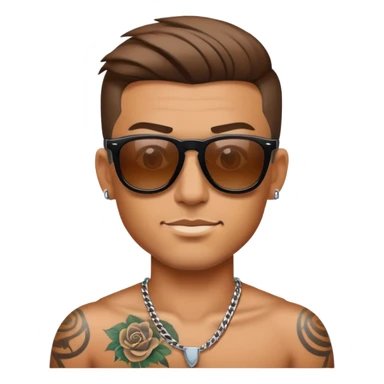 cool guy in sunglasses with tattoos  sticker