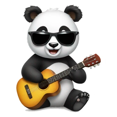 Panda wearing sunglasses and playing guitar sticker