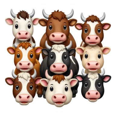 generate an emoji of a group of male and female bulls travelling together on holidays sticker