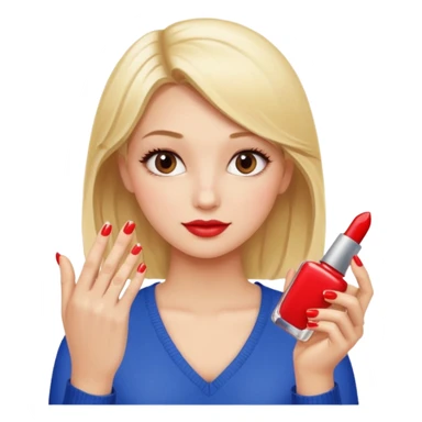 Blondie girl making nails sticker