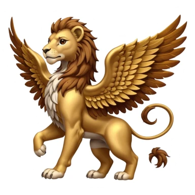 Grifin, lion body, wings sticker