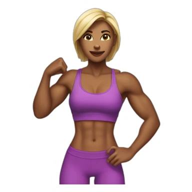 fit woman abs biceps sticker
