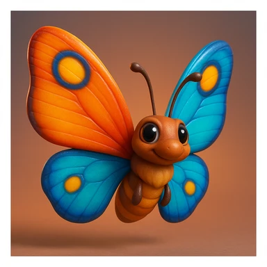 Bright butterfly wings.  realistic cartoony 3d sticker