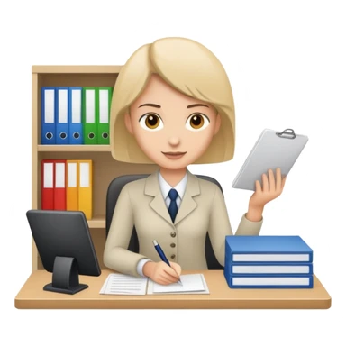 Person organizing office work  sticker