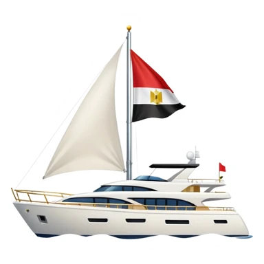 yacht with tiny Egyptian flag sticker