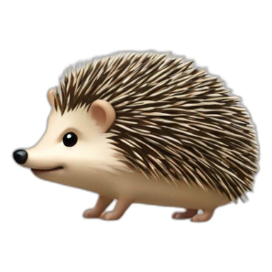 Hedgehog salt and pepper quills one black ear one white ear full body sticker