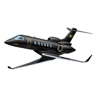 Black private jet, profile view sticker