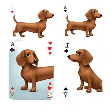 Sausage dog playing cards sticker