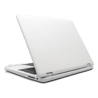 unfold white laptop，side view sticker