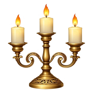 fancy three-candle holder with glowing flames sticker