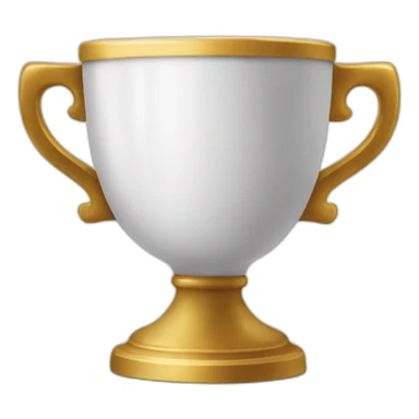 royal empty Christian cup for the winner with a cross sticker