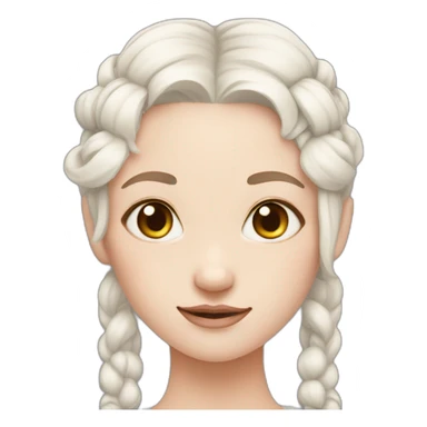 girl with pale skin white hair in two buns  sighs sticker
