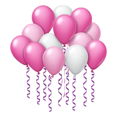 birthday sign in pink and white with ballons sticker