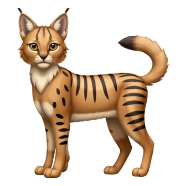 Striped and spotted Lynx-Caracal-Fakemon-hybrid full body sticker