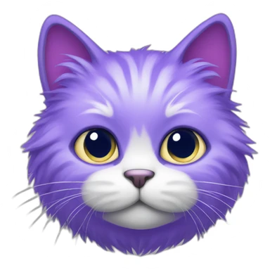  fluffy purple cat sticker