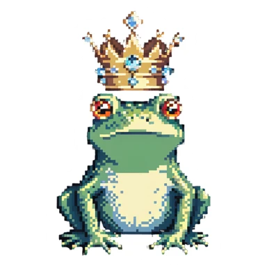 royal frog with jeweled crown sticker