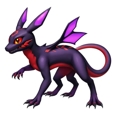 Guilmon-Salandit-Umbreon-Fakémon-hybrid-creature (full body)  sticker