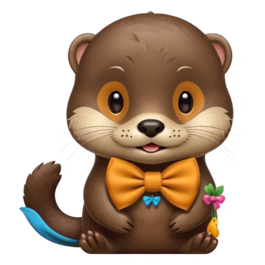 otter with a bow sticker
