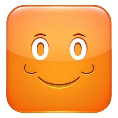 OK text in an orange square with a glossy finish sticker