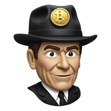 Photorealistic Ronald Reagan bank robber costume Halloween sticker