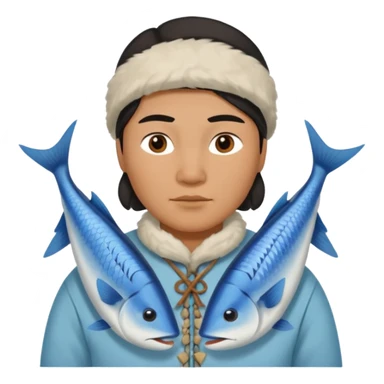 inuit with fish sticker