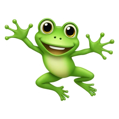 Happy cute frog jumping  sticker