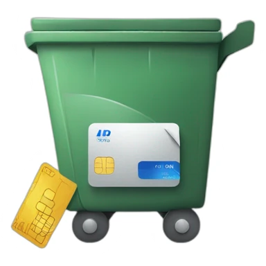 Credit card in the trash sticker