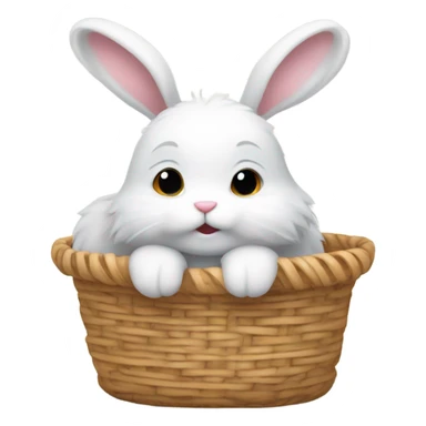 bunny in a basket sticker