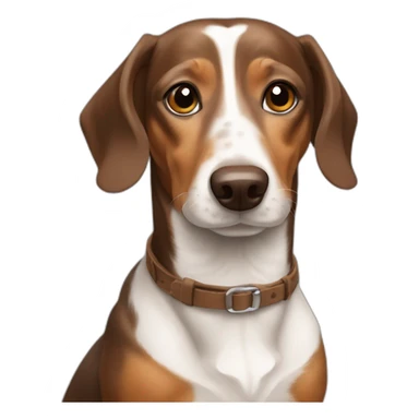 Brown and white dachshund sticker