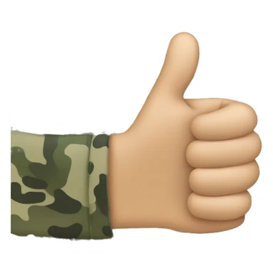 Military camo thumbs up sticker
