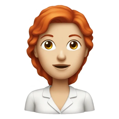 red head lady head of meeting sticker