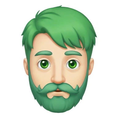 a man with beard, green hair, big nose, and three eyes sticker