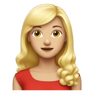 Blonde girl wearing a red dress sticker