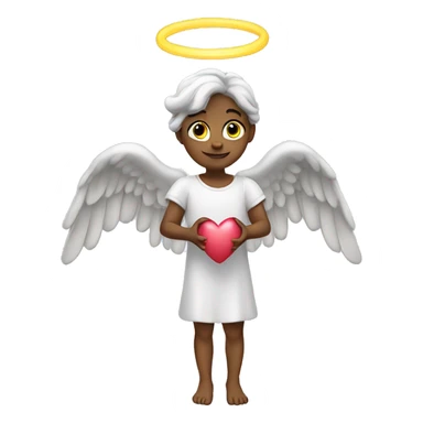 Angel with wings making a heart  sticker