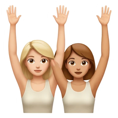 brazos arriba y los ojos mirando para otro lado women  sticker