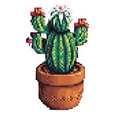 cactus in decorative pot sticker