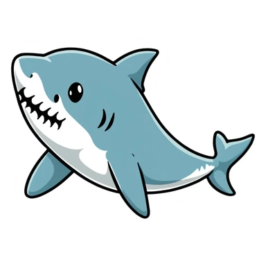 playful shark wearing Air Jordans on its fins and back fin sticker