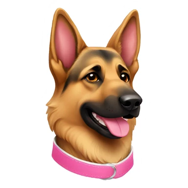 German Shepard with pink collar  sticker