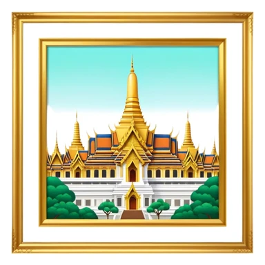 Grand Palace Bangkok Landmark Emoji – Featuring golden spires, Thai architecture, and the Emerald Buddha Temple. sticker