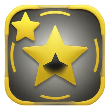 generate a yellow round coin with darker tinted yellow borders and a black star inside sticker