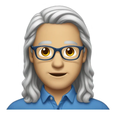 white-40-year-old-man-with-long-gray-hair-parted-in-the-middle,-brown-eyes,-blue-glasses sticker